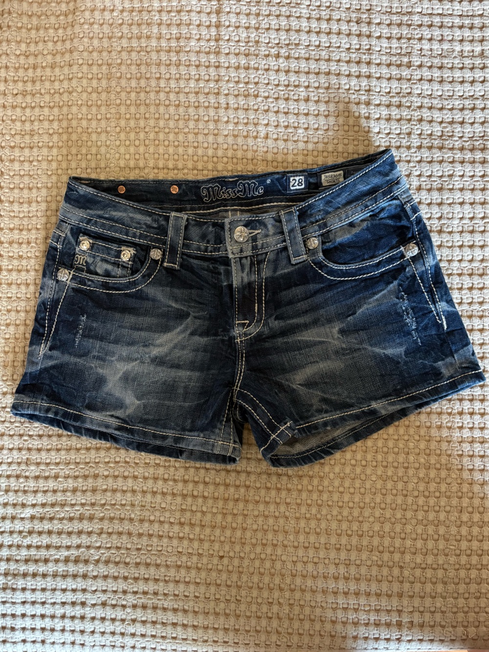 Miss Me Blue Denim Jean Shorts - Size 28